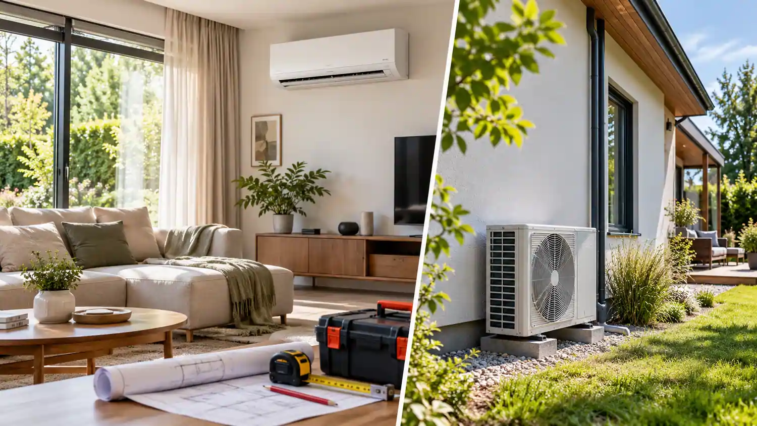 Nowoczesny dom z klimatyzacją split